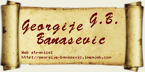 Georgije Banašević vizit kartica